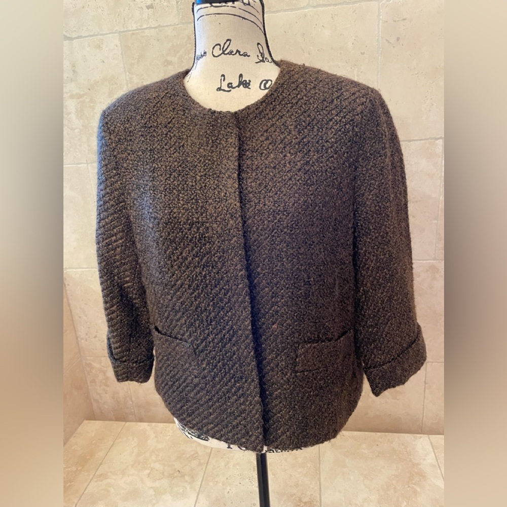 Women's Brown Tweed Jacket by Coldwater Creek